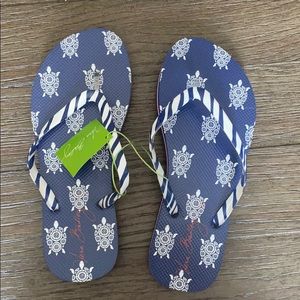 Blue Turtle Vera Bradley flip flops
